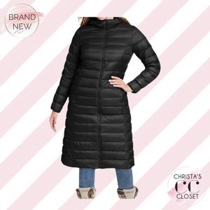 NWT Lightweight Maxi Puffer Jacket, Black